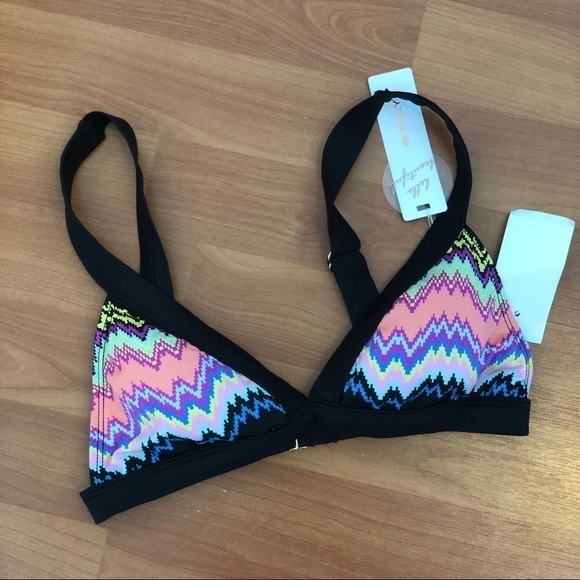 PILYQ Women’s Size M Bikini Top Zig Zag Print Swim - Picture 6 of 16